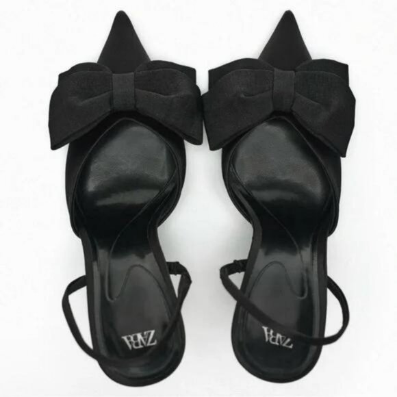 ZARA BOW TRIM HEELED SHOES - Picture 6 of 10
